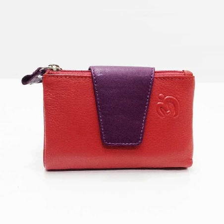 Mini Billetero de Piel Suave Belmonte color Rojo