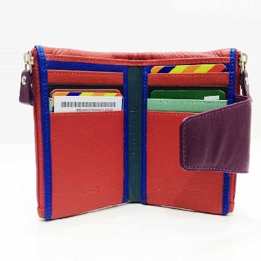 Mini Billetero de Piel Suave Belmonte color Rojo