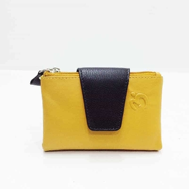 Mini Billetero de Piel Suave Belmonte color Mostaza