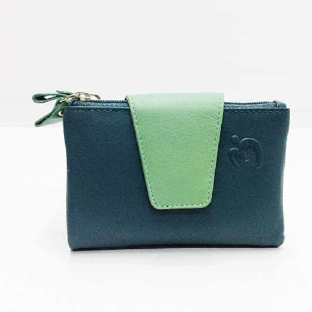 Mini Billetero de Piel Suave Belmonte color Jade