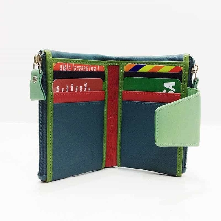 Mini Billetero de Piel Suave Belmonte color Jade
