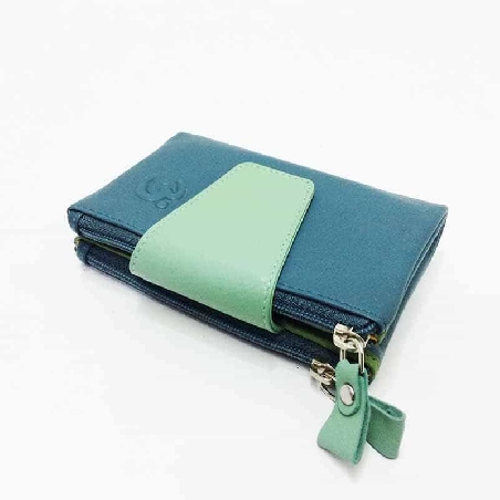 Mini Billetero de Piel Suave Belmonte color Jade