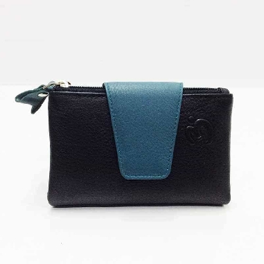 Mini Billetero de Piel Suave Belmonte color Negro
