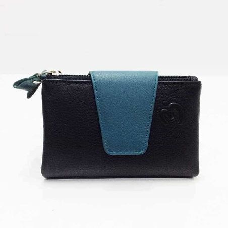 Mini Billetero de Piel Suave Belmonte color Negro