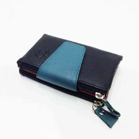 Mini Billetero de Piel Suave Belmonte color Negro