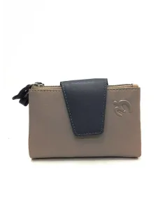 Mini Billetero de Piel Suave Belmonte color Taupe