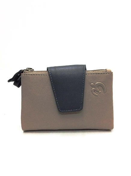 Mini Billetero de Piel Suave Belmonte color Taupe