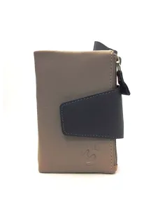 Mini Billetero de Piel Suave Belmonte color Taupe 2