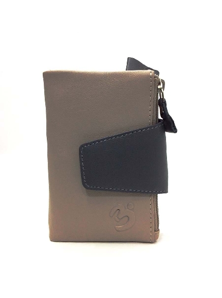 Mini Billetero de Piel Suave Belmonte color Taupe