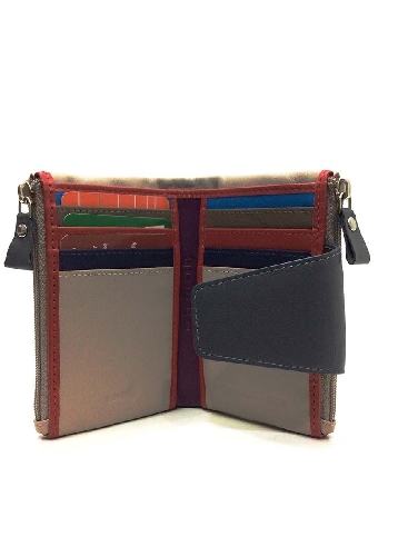 Mini Billetero de Piel Suave Belmonte color Taupe