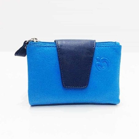 Mini Billetero de Piel Suave Belmonte color Azul