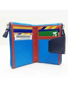 Mini Billetero de Piel Suave Belmonte color Azul 2