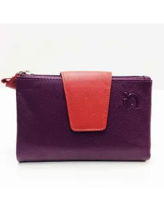 Billetero Belmonte de Piel Suave color Morado Mediano