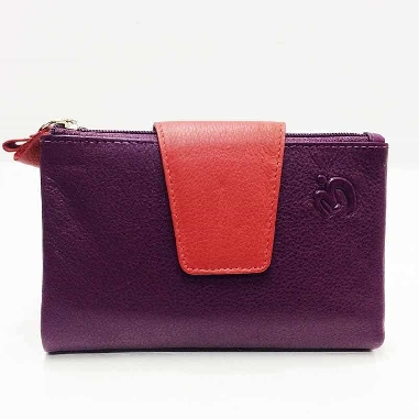 Billetero Belmonte de Piel Suave color Morado Mediano