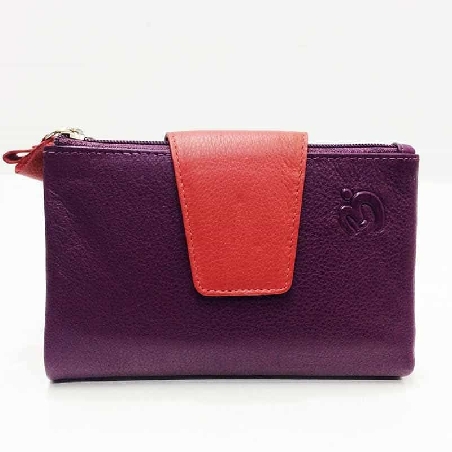 Billetero Belmonte de Piel Suave color Morado Mediano