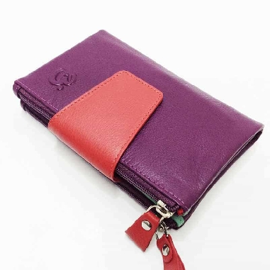 Billetero Belmonte de Piel Suave color Morado Mediano