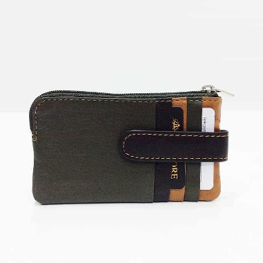 Monedero Tarjetero de Piel Verde Gutiore