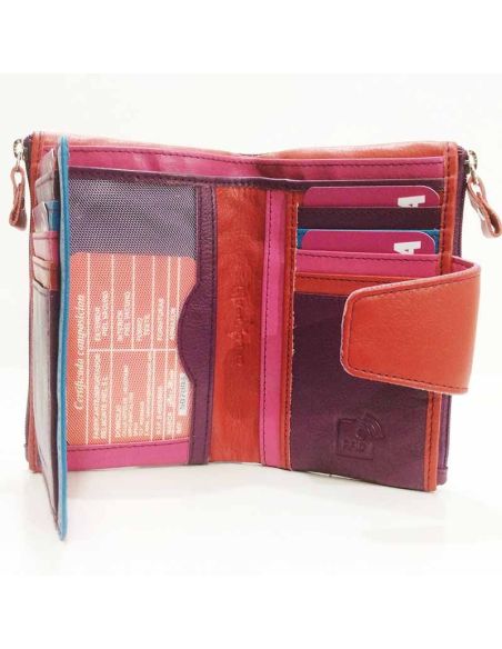 Monedero para mujer de Piel Suave color Rojo Belmonte RFID