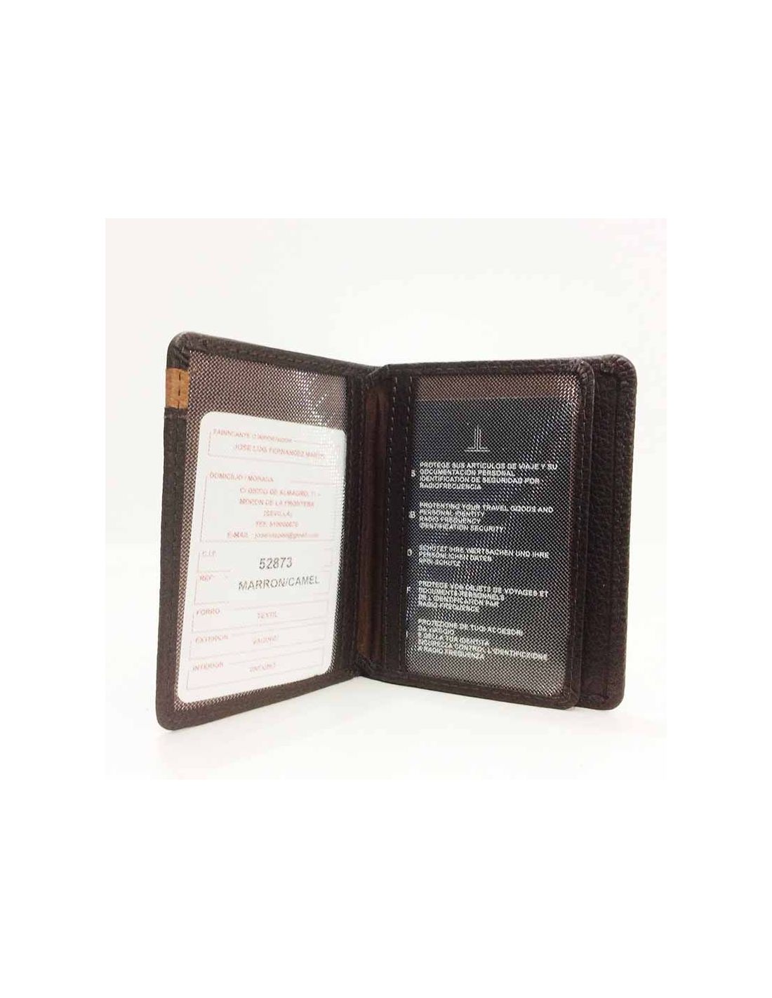 Mini Billetera para hombre con RFID de JL Piel Roma color Marron