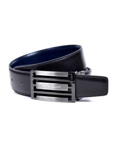 Cinturon reversible para hombre Negro con Azul hebilla Chapon