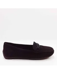 Mocasin para Mujer en color Negro acabado picado 2