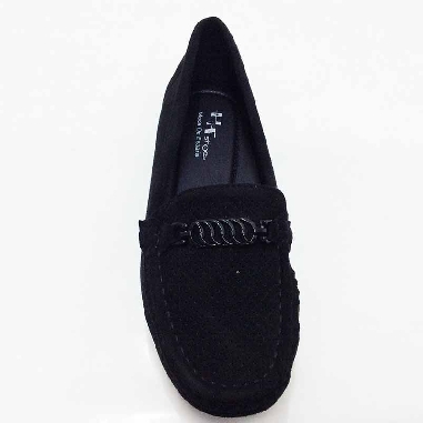 Mocasin para Mujer en color Negro acabado picado