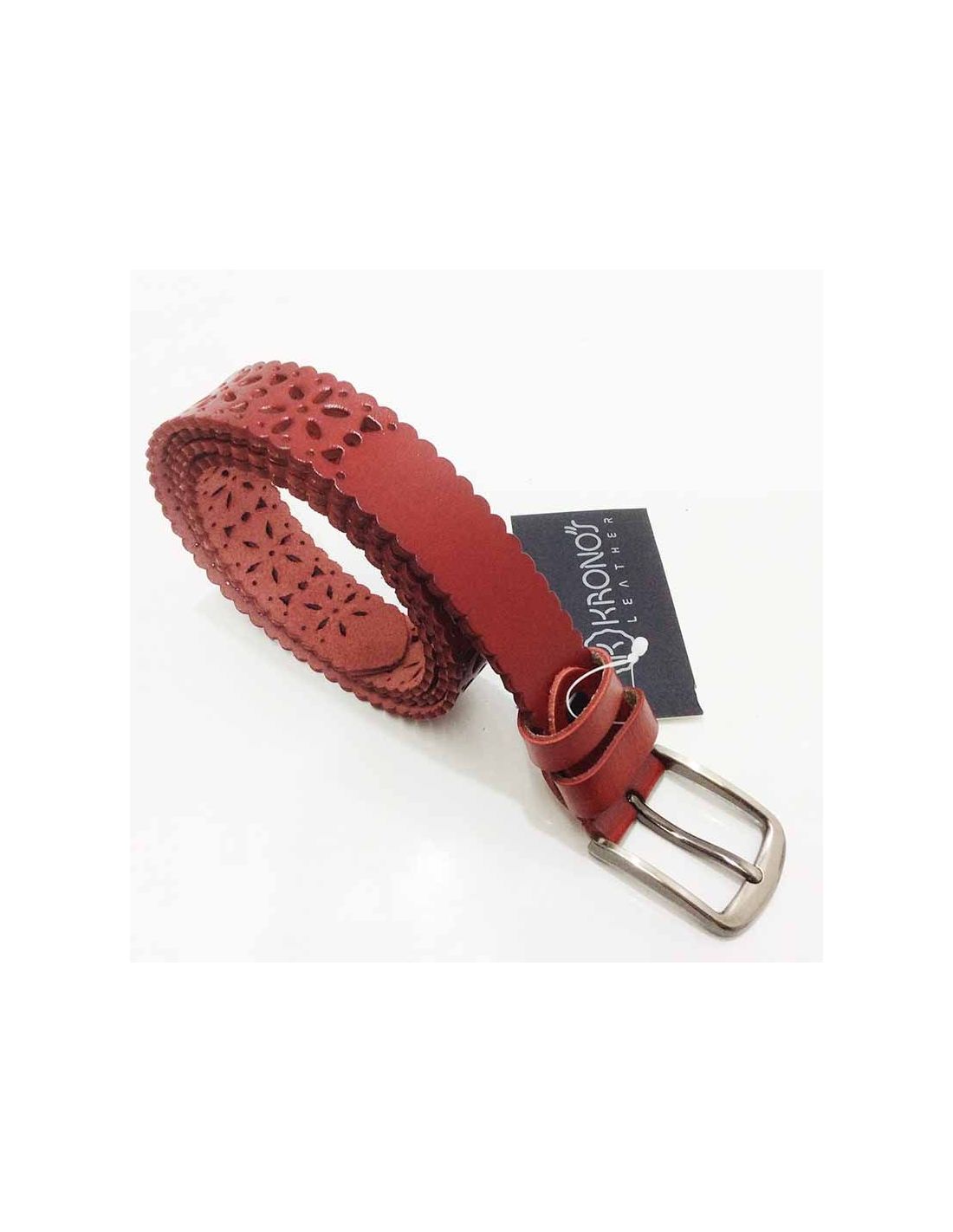 Cinturón Rojo Chica fabricado en Piel