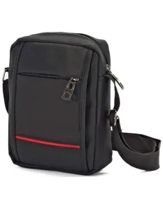 Bandolera barata para hombre Negra Benzi raya roja