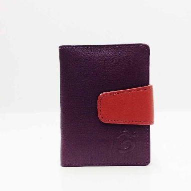 Tarjetero billetero de piel suave Belmonte color Morado