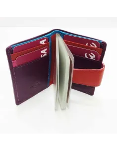 Tarjetero billetero de piel suave Belmonte color Morado 2