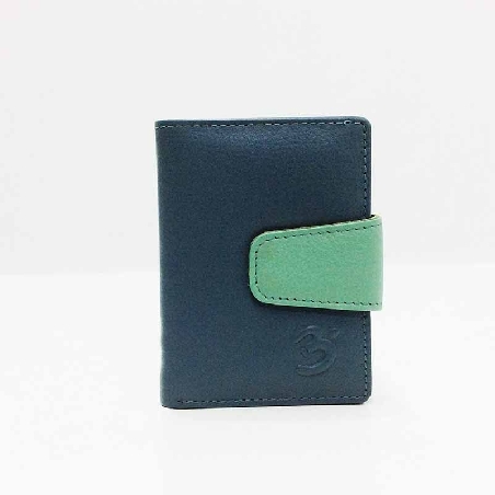 Tarjetero billetero de piel suave Belmonte color Jade