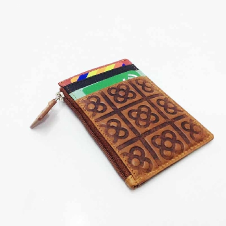 Monedero Tarjetero de Piel Grabada Belmonte Piel Marron