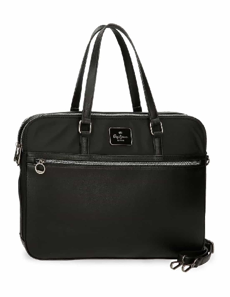 Maletin Porta Ordenador Pepe Jeans Chistine en Negro