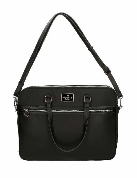 Maletin Porta Ordenador Pepe Jeans Chistine en Negro