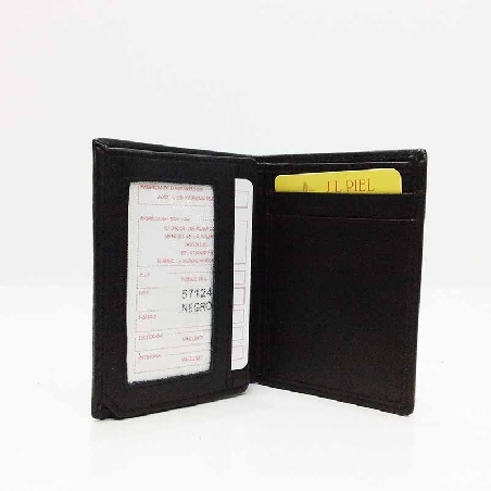 Super Mini Cartera Tarjetero de JL Piel Clasic Negra