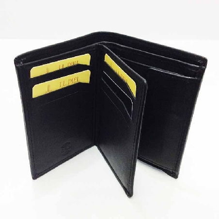 Cartera con Monedero hombre de JL Piel Classic Negra