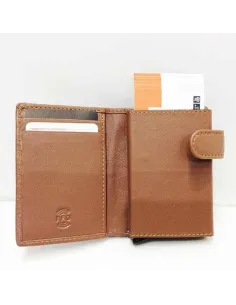 Tarjetero Scrid Rfid Billetero en Piel JL color Cuero 2