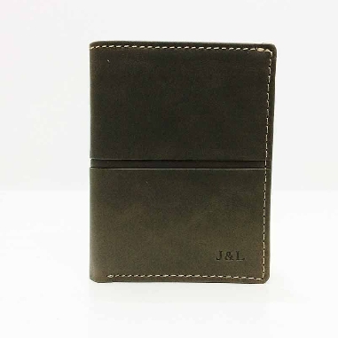 Billetera tarjetero Mini de Piel JL Tolous en Verde