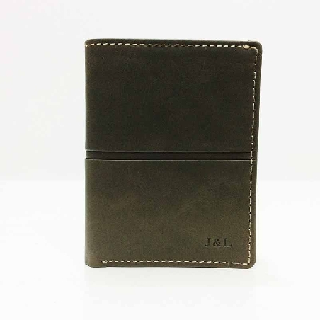 Billetera tarjetero Mini de Piel JL Tolous en Verde
