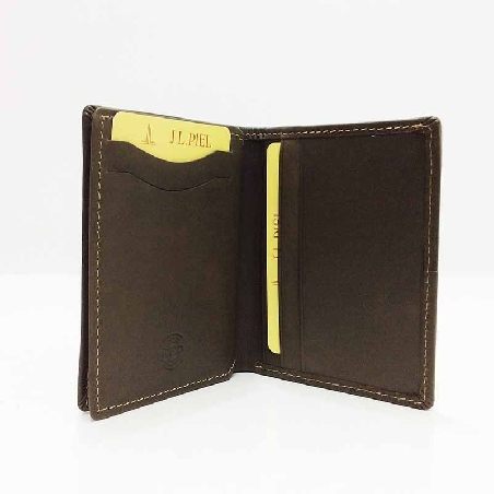 Billetera tarjetero Mini de Piel JL Tolous en Verde