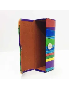 Funda para las gafas en piel decorada con gatos Morada 2