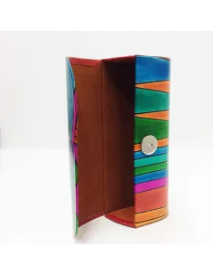Funda para las gafas en piel decorada con gatos Roja 2