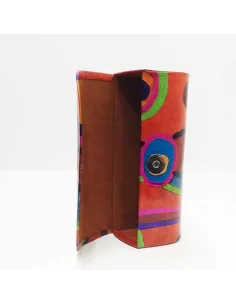 Funda para las gafas en piel decorada con Circulos Roja 2