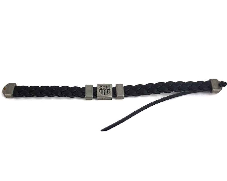 Pulsera Trenzada del FC Barcelona Negra