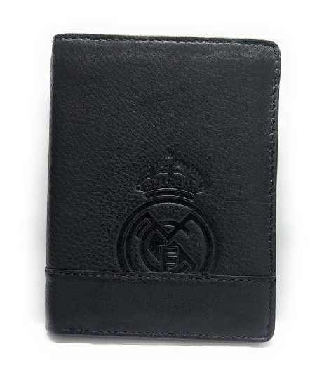 Billetero tarjetero del Real Madrid Estadio en Piel Negro