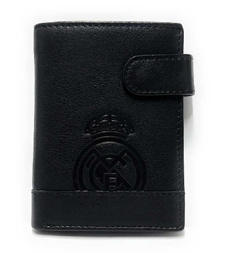 Cartera con monedero del Real Madrid Estadio en Piel Negra