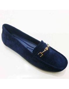 Zapato Mujer mocasin Azul Marino de Antelina