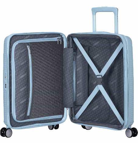 Maleta American Tourister Soundbox Pastel Blue Cabina