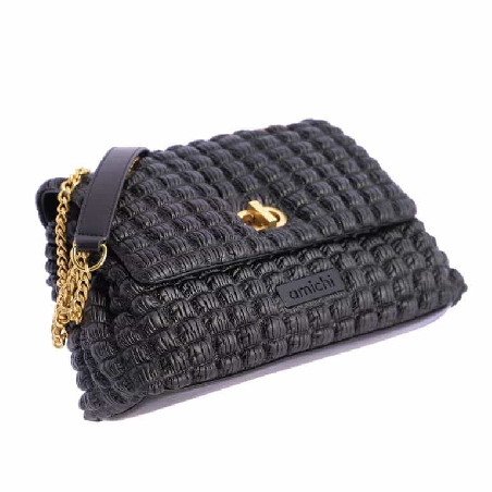 Bolso bandolera con solapa para mujer AMICHI Noe en Negro
