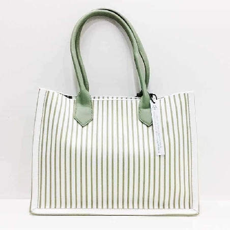 Bolso Shopper de Caramelo Franjas en Verde